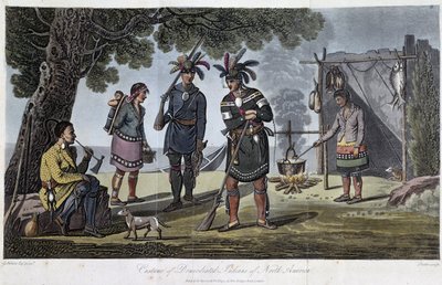 Kostýmy usazených indiánů Severní Ameriky, Heriot, George (1766-1844) od Unknown artist