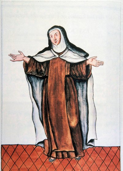 Každodenní život a zvyky Peru: "" Carmelite dechaussee "" Akvarel převzat z knihy "" Trujillo del Peru " " od Baltasara Martineze Companona y Bajandy, biskupa z Trujillo (1782-1785). Madrid 18. století. Biblioteca del Palacio Real od Unknown artist