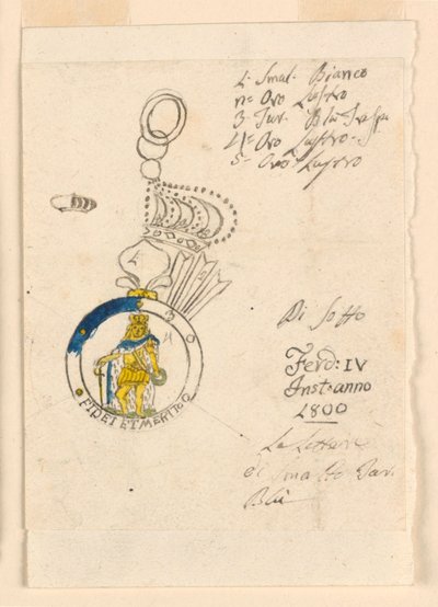 Design pro odznak sicilského vojenského řádu od Unknown artist