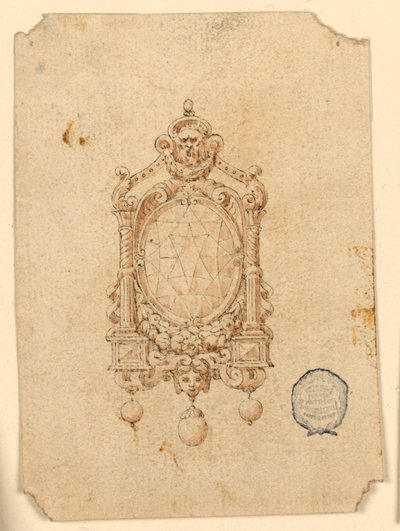 Design pro brož s oválným diamantem od Unknown artist