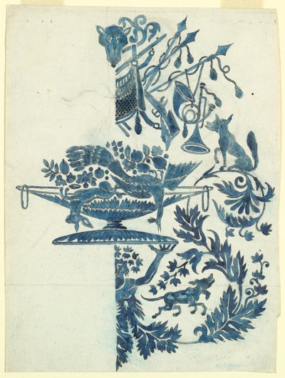 Design pro hedvábný damašek od Unknown artist