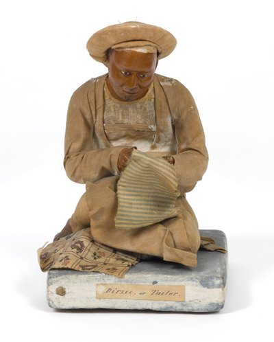 „Dirzee, nebo Tailor“, terakotová figurka, Indie, kolem roku 1880 (soška) od Unknown artist