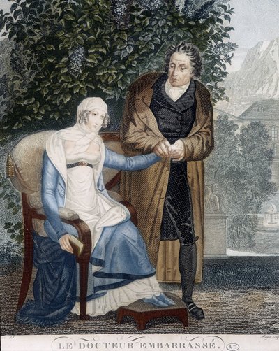 Doctor Embossed (před nemocnou ženou). od Unknown artist