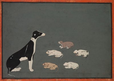 Pes se štěňaty od Unknown artist