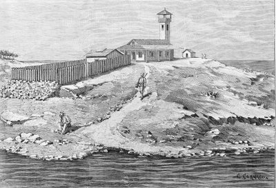 Dreyfusův případ: Kapitán Alfred Dreyfus (1859 - 1935) deportován na Devil Island (1895 - 1899) v Guyaně. Rytina. od Unknown artist