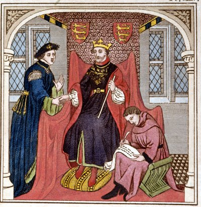 Edward III (1312 - 1377) přijal hraběte Guye z Flander. Rytina z konce 18. století. Bibl. di Brera, Milán. od Unknown artist