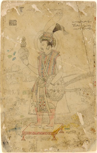 Císař Jahangir drží kouli od Unknown artist