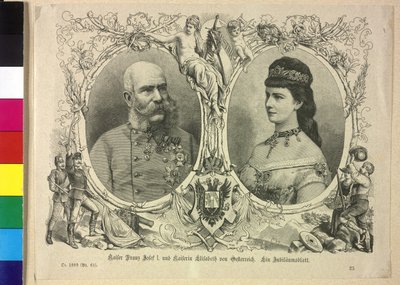Rakouský císař a Alžběta František Josef I. od Unknown artist