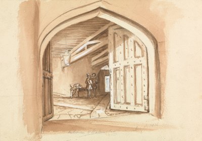 Vstup do hradu Walmer; náčrtky dveří od Unknown artist
