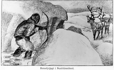 Eskymácká lovecká hra s lukem - Ervin Astrup, North Blandt Polens Naboer Kistriana od Unknown artist