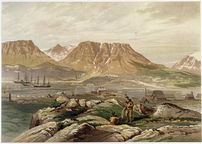 Eskymáci a osídlení – v „Pobřeží polárního moře, vyprávění o arktické expedici“, Dr. Edward Moos, Marcus Nard & Co, Londýn od Unknown artist