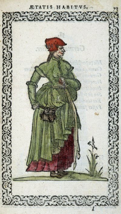 Femme Flemish - v „“Habits et effigies”” od Jean Sulperius od Unknown artist