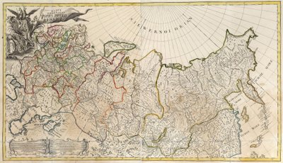První všeobecná mapa Ruské říše - Anonymní mistr - 1745 - Mědirytina, akvarel - Akademie věd, Petrohrad od Unknown artist
