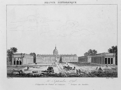 První výstava průmyslových výrobků: Portique des Invalides, 10. září od Unknown artist