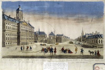 První požární čerpadla před amsterdamskou radnicí - optický pohled od Unknown artist