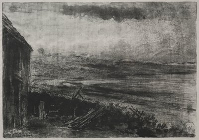 Rybářská došková chaloupka od Unknown artist