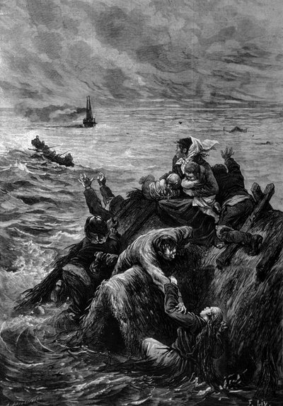 Povodeň Dánska v roce 1871. od Unknown artist