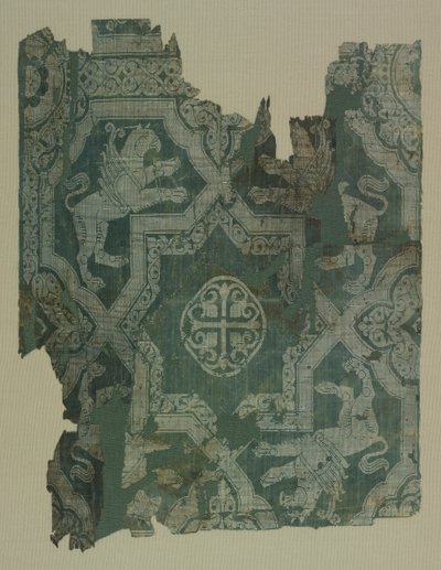 Fragment s hvězdným vzorem a gryfy od Unknown artist