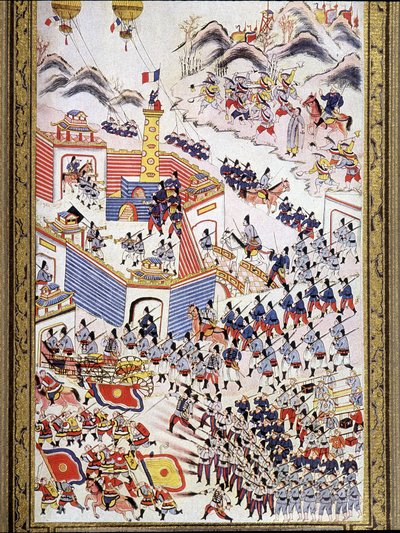 Francouzské balóny v zajetí při dobytí Hong Hoa v Tonkinu, srpen 1884. od Unknown artist