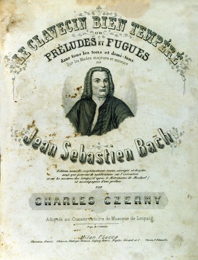 Přední část „Preludia a fugy““ od Jeana Sebastiena Bacha (Johann Sebastian Bach od Unknown artist