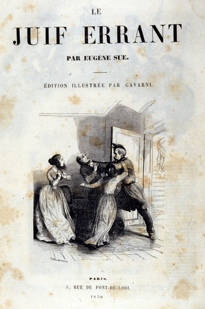 Frontispice románu Eugene Sue: Putující Žid od Unknown artist