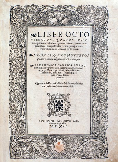 Frontispis z Liber octo Missarum (1541) od Unknown artist
