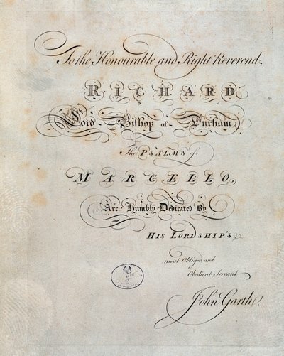Frontispis „“Žalmů““ od Benedetta Marcella od Unknown artist
