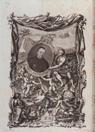Frontispis s portrétem díla Tractatus musicus od Meinrada Spiesse od Unknown artist