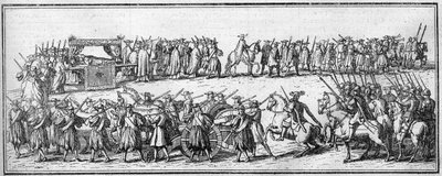 Pohřeb papeže v 18. století: pohřební konvoj. od Unknown artist