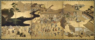 Žánrové scény (Fūzoku byōbu) od Unknown artist