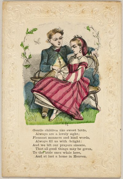 Něžné děti jako sladcí ptáčci (valentýnka) od Unknown artist