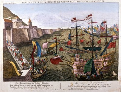 Velké obležení Gibraltaru 1779-1783 (španělský pokus o znovuzískání Gibraltaru, když Španělsko vyhlásilo válku Spojenému království jako součást svého spojenectví s Francií): 11. od Unknown artist
