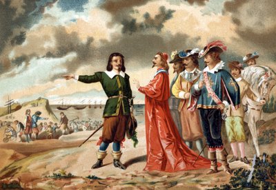 Girard DESARGUES francouzský matematik (1591-1661) v sídle La Rochelle s Richelieu v roce 1627. od Unknown artist