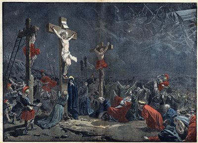 Velký pátek: ukřižování Ježíše Krista (Ježíše Krista). Ilustrace v “” le Pelerin”” z 3. dubna od Unknown artist