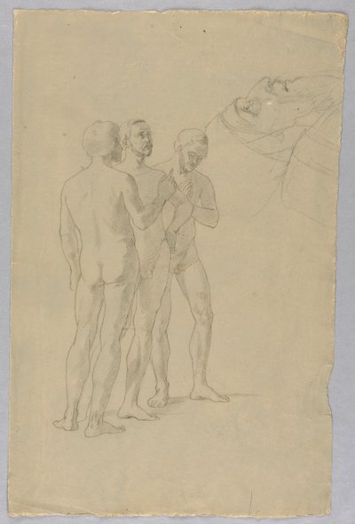 Skupina tří mužských aktů od Unknown artist