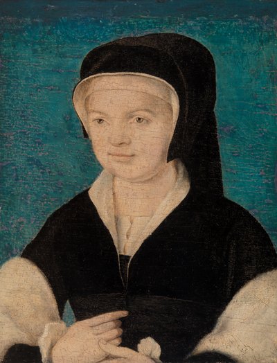 Hlava ženy na modrém pozadí od Unknown artist