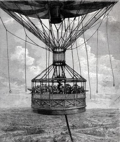 Zajatecký balón Henryho Giffarda v roce 1878. od Unknown artist
