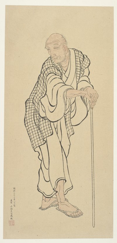 Hokusai jako starý muž od Unknown artist