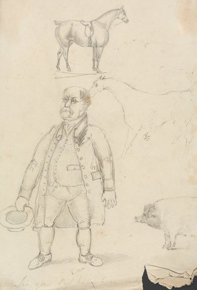 Kůň, člověk a prase od Unknown artist