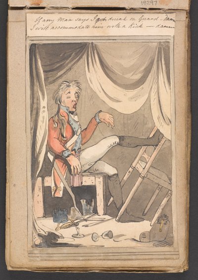 „Pokud někdo řekne, že jsem na stráži opilý – sakra, ubytuji ho kopnutím – sakra“ od Unknown artist