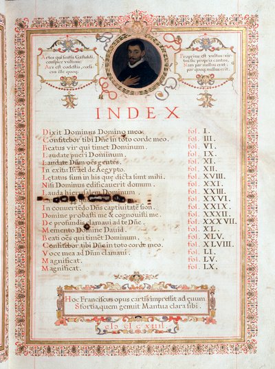 Indexová stránka s portrétem Giovanniho Giacoma Gastoldiho od Unknown artist