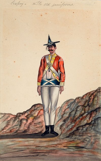 Indický důstojník, Bengálská armáda, circa 1805 od Unknown artist