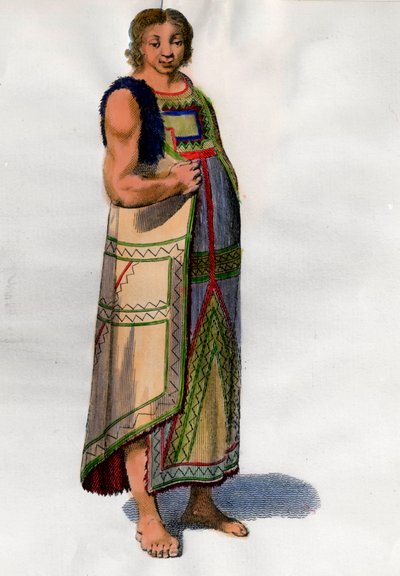 Indiánský kostým z Montevidea v Uruguayi. Litografie z konce 18. století. Paříž, dekorativní umění od Unknown artist