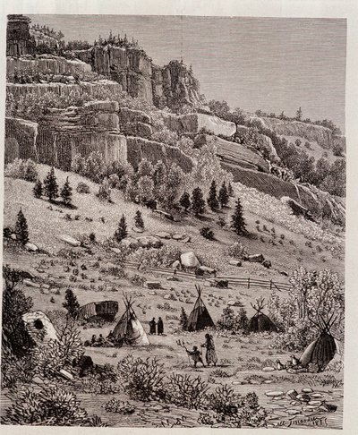 Indiánský tábor v Kaibab Forest, USA - v "Tour du Monde" od Unknown artist