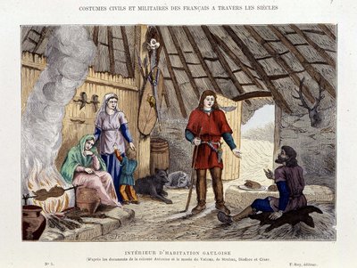 Interiér galského bydlení - ve „Francii a Francii v průběhu staletí““ od Unknown artist