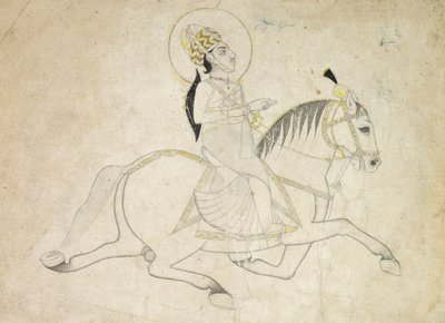 Jai Singh III z Jaipuru (r. 1818-1835) Jízda na koni od Unknown artist