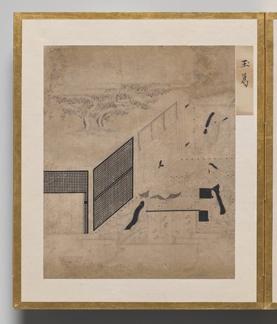 Věnec s drahokamy z alba ilustrací k příběhu Genji od Unknown artist