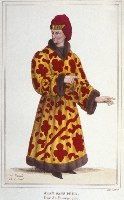 Jan beze strachu (1371-1419), vévoda burgundský. Rytina z roku 1830 od Unknown artist