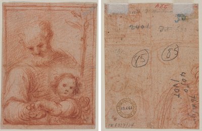 Josef a dítě (recto); Fragment dvou figur (verze) od Unknown artist