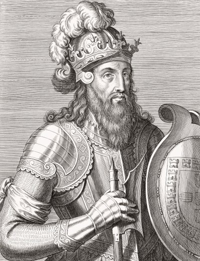 Portugalský král Afonso III. Portrét. od Unknown artist